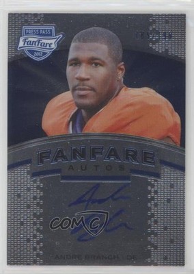 2012 Press Pass Fanfare Blue 185/199 Andre Branch #AB Rookie Auto RC 08y1