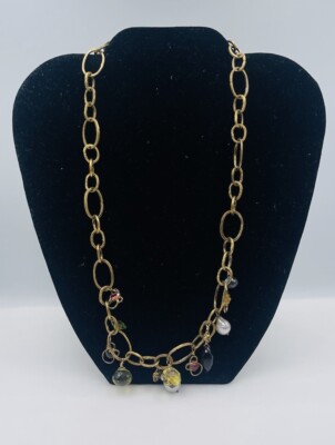 Alexis Bittar Sterlingsilber Gold Vermeil Halbedelstein Charm Halskette