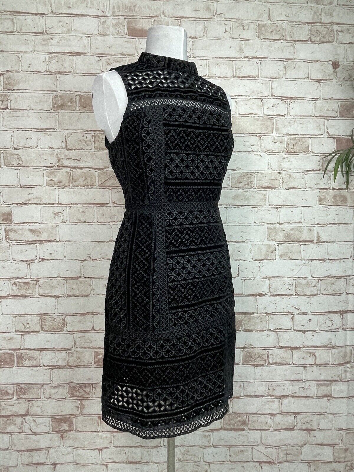 GUESS Velvet Lace Black Dress sz M 38 Bust Gown G… - image 5