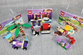 LEGO FRIENDS #41010 #41030 #41001 Complete Set Car Stand Minifigures Lot 2013
