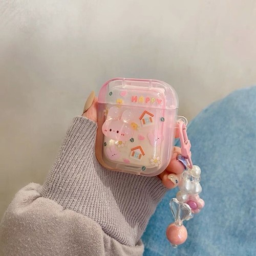 Love Heart Beads Pendant Earphone Case for Airpods 4/3/2/1/Pro2/Pro - Picture 7 of 8