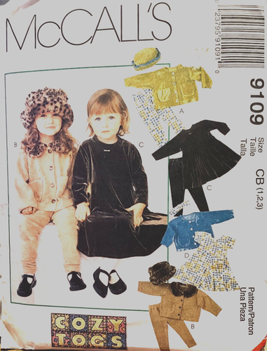 MCCALL'S PATTERN 9109 TODDLER JACKET DRESS PULL ON PANTS HAT HEADBAND SIZE 1-3