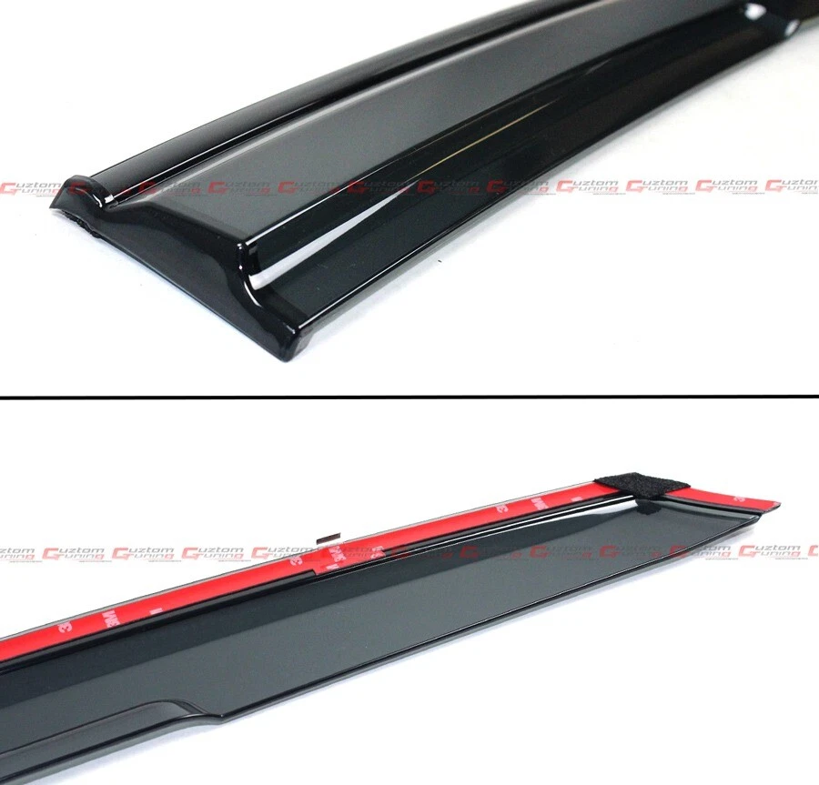 FOR 22-25 HONDA CIVIC HATCHBACK JDM BLACK TRIM WINDOW VISOR RAIN GUARD W/ CLIPS - Image 4 of 4
