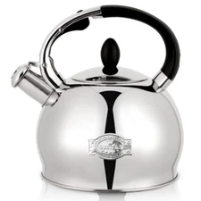 Stove Top Whistling Tea Kettle - Food Grade Stainless Steel Teakettle Teapot ...