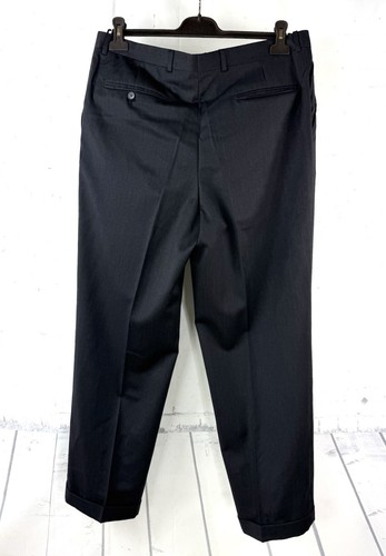 VITO RUFOLO (44R 36W) Mens Dark Solid Gray Wool Jacket Pleat Cuff Pants Suit - Picture 10 of 11