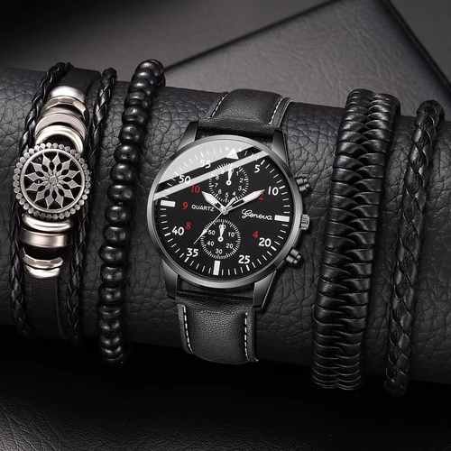 Hip Hop Men's Fashion Watches Luxury Wristwatch Sports Watch Bracelet Set - Picture 12 of 20