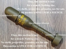 U.S. WWII M9A1 HE Rifle Grenade Stencil, 1942-1945 Version, Stencil 038