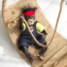 18" Lifelike Reborn Baby Dolls Cute Soft Body Baby 3D Painted Monkey Newborn Toy