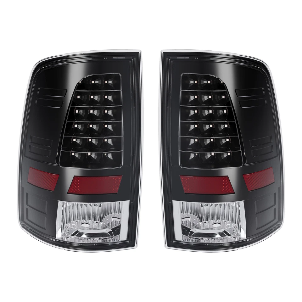 Luces traseras LED negras para Dodge Ram 1500 2500 3500 2009-2018 un par de luces de freno Foto 3 de 4