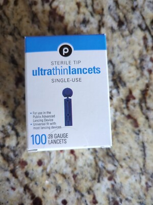 Sterile Tip Ultra Thin Blood Glucose Lancets  28 Gauge 100 Count Single Use