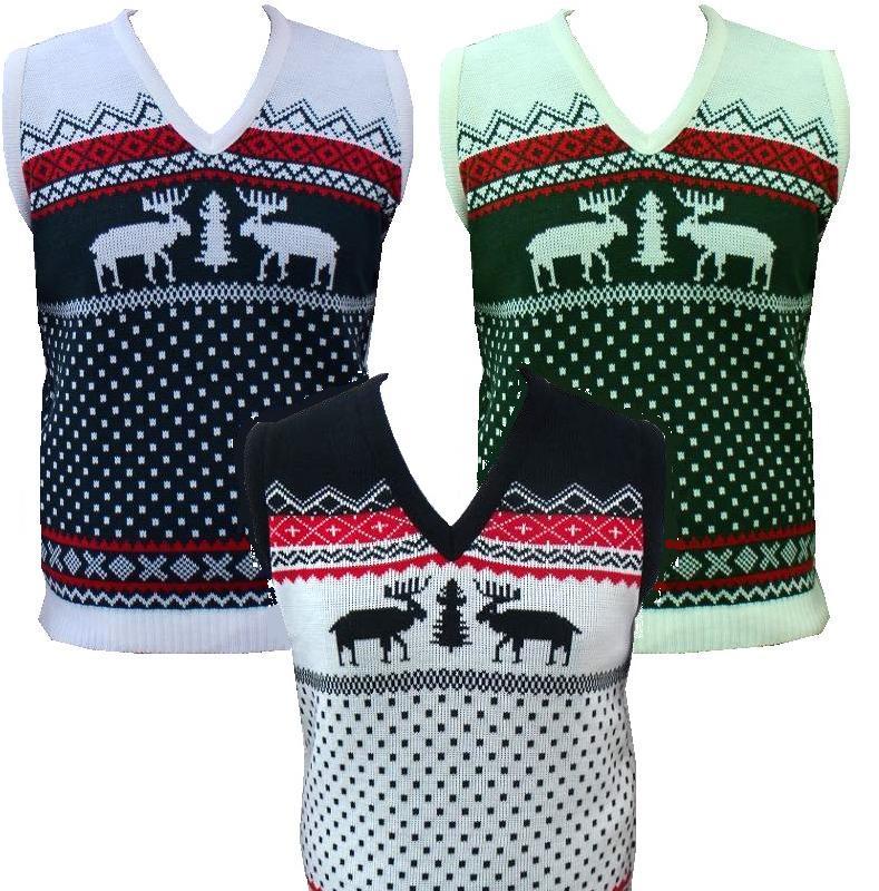 Mens Ladies TANK-TOP vest Jumper Sweater Sleeveless Christmas Reindeer  Tanktop | eBay