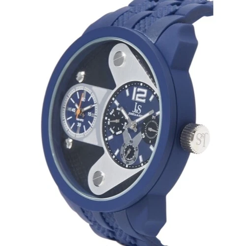 Joshua & Sons JS-52-BU Orologio Da Uomo Multifunzionale Swiss Quartz Dual-Time - Immagine 2 di 3