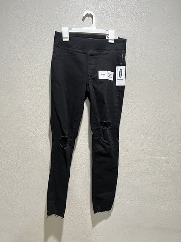 Old Navy schwarze Rockstar Jeggings Distressed Jeans Damen Größe 0
