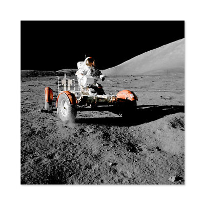 Weltraum NASA Apollo 17 Mond Rover Fahrzeug Mond Foto großer Wandbilddruck quadratisch