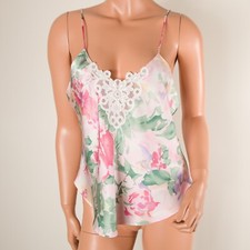    VICTORIA'S SECRET Gold Label Floral 100 Silk Cami Top Spaghetti Strap L
