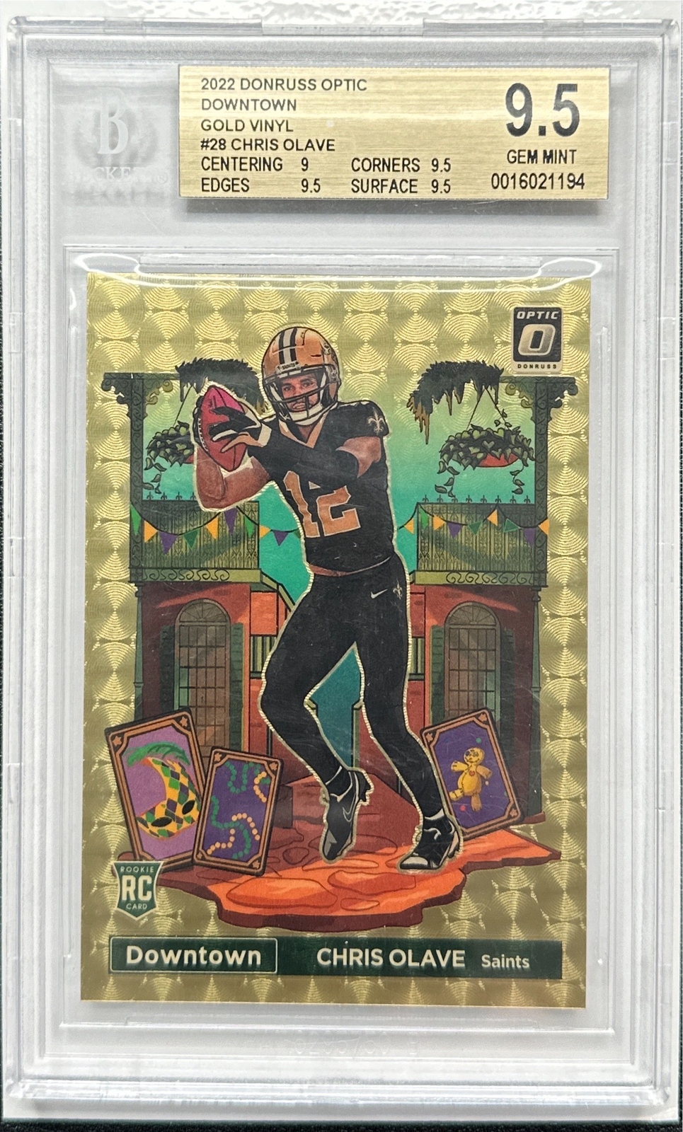 Chris Olave Panini Donruss Optic Downtown #DTCO Gold Vinyl 1/1