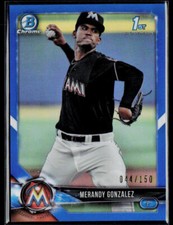 2018 Bowman #BCP70 Merandy Gonzalez Chrome Prospects Blue Refractor #/150