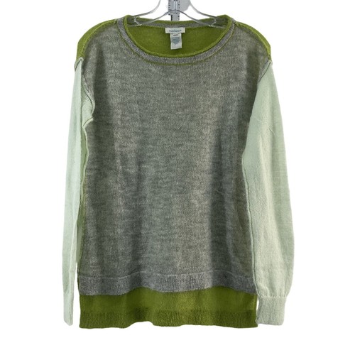 Sundance Damen grün grau Colorblock Strick Mohair Pullover Pullover Größe XS