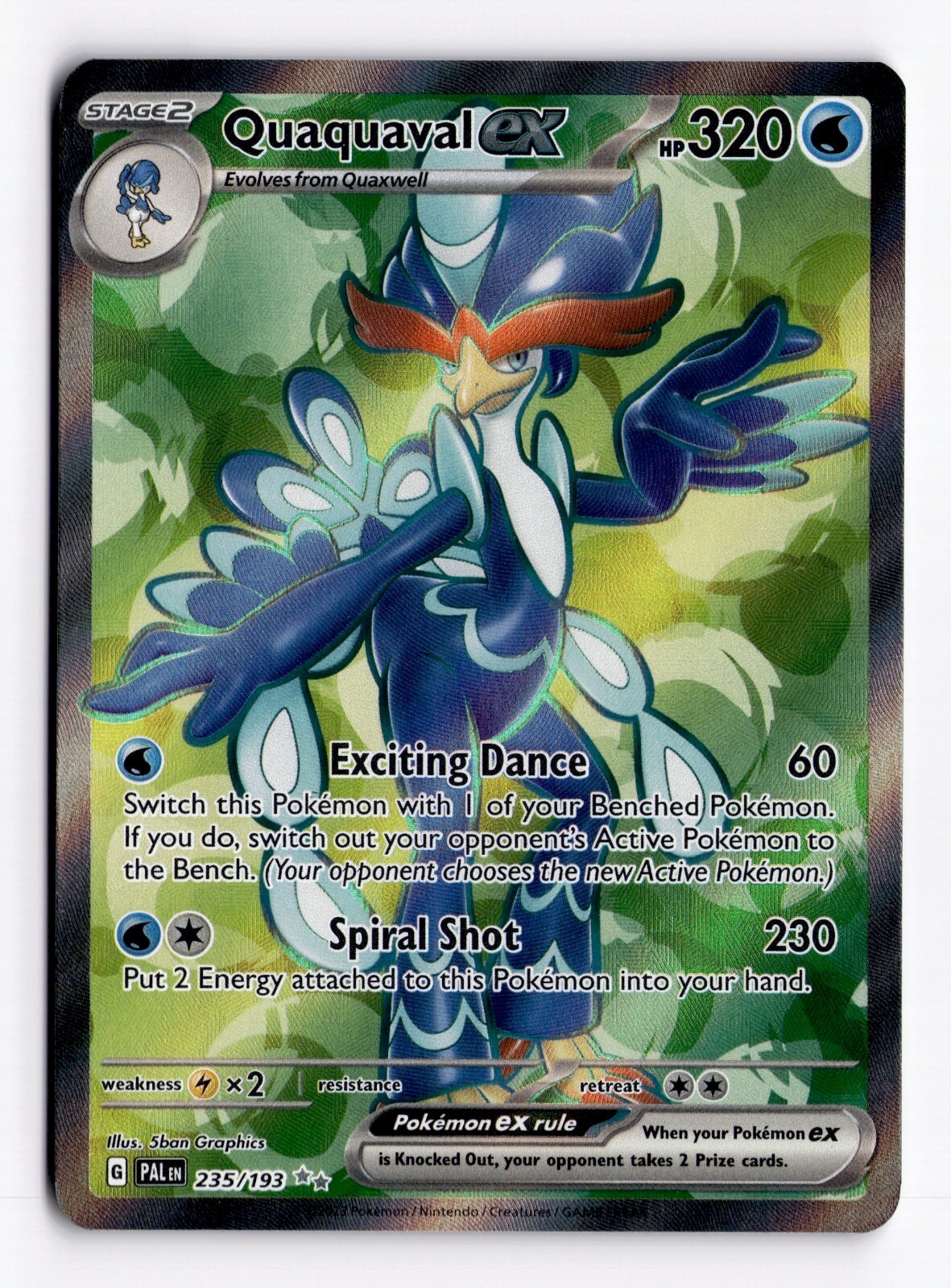 Quaquaval ex 235/193 Full Art Ultra Rare - Paldea Evolved Pokemon Card - NM/M