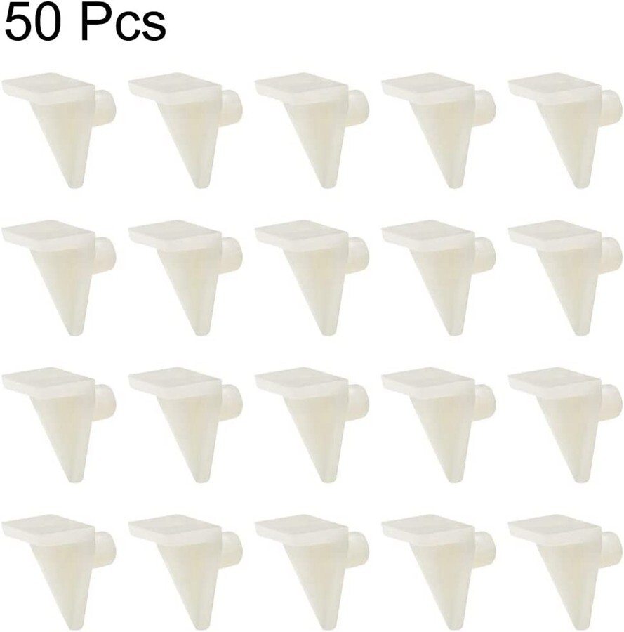 50pcs 5mm Plastic Shelf Support Pegs Cabinet Clips Bracket Holders N753-image