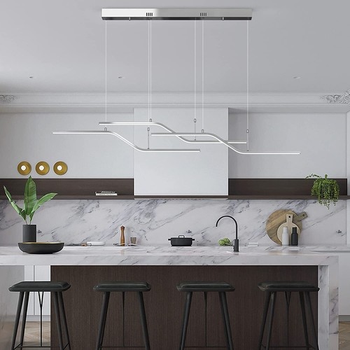Modern Creative Chandelier LED Pendant Light Metal Dinner Table Kitchen Island