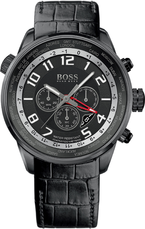 Hugo Boss Men's Chronograph Black Leather Watch 1512740 | eBay