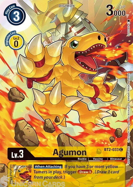 BT2-033 Agumon Common Alternative Art Mint Digimon Card