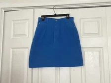 Vintage PS Gitano Size 12 Blue Corduroy Skirt Short A-line Cotton Women’s