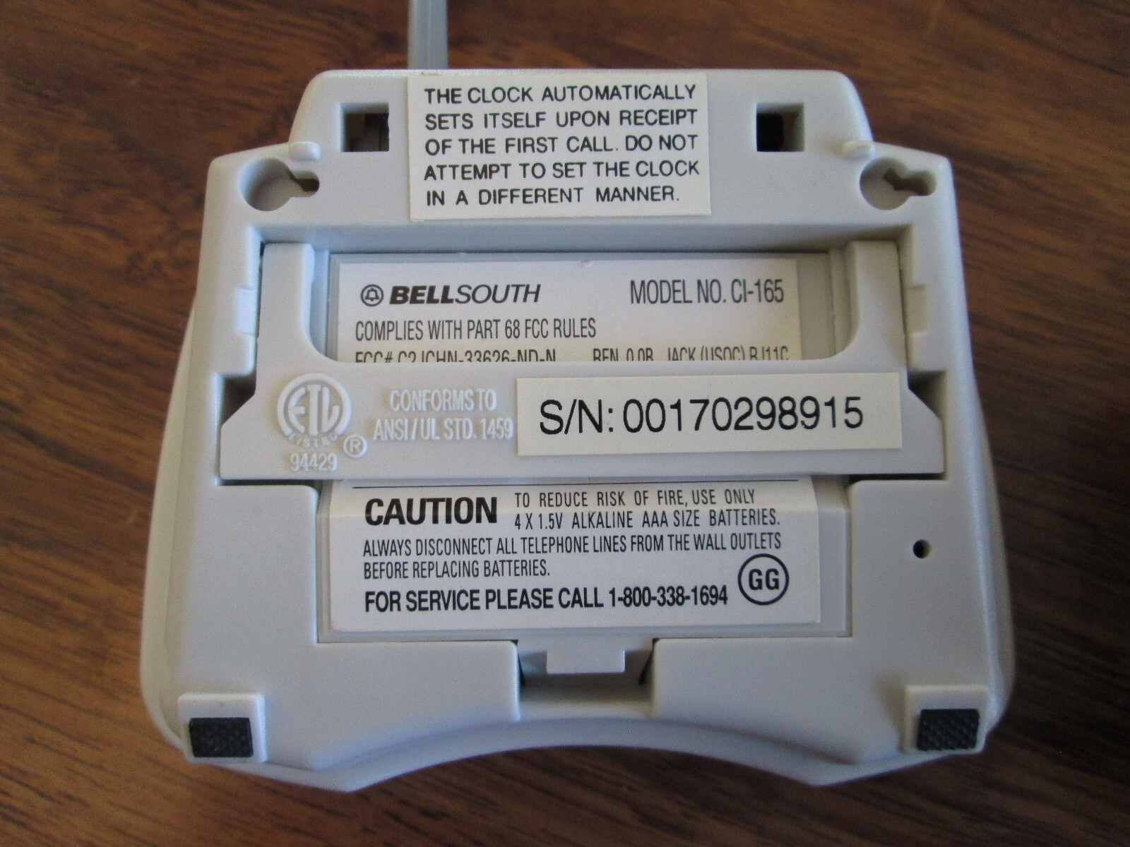 BellSouth CI65 Caller ID System Display Name Number of Caller Time Day