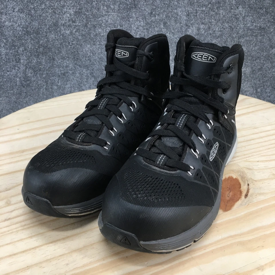 Zapatos KEEN para mujer 8M Utility Vista Energy Mid Zapatillas de trabajo Tela negra con cordones Foto 3 de 4
