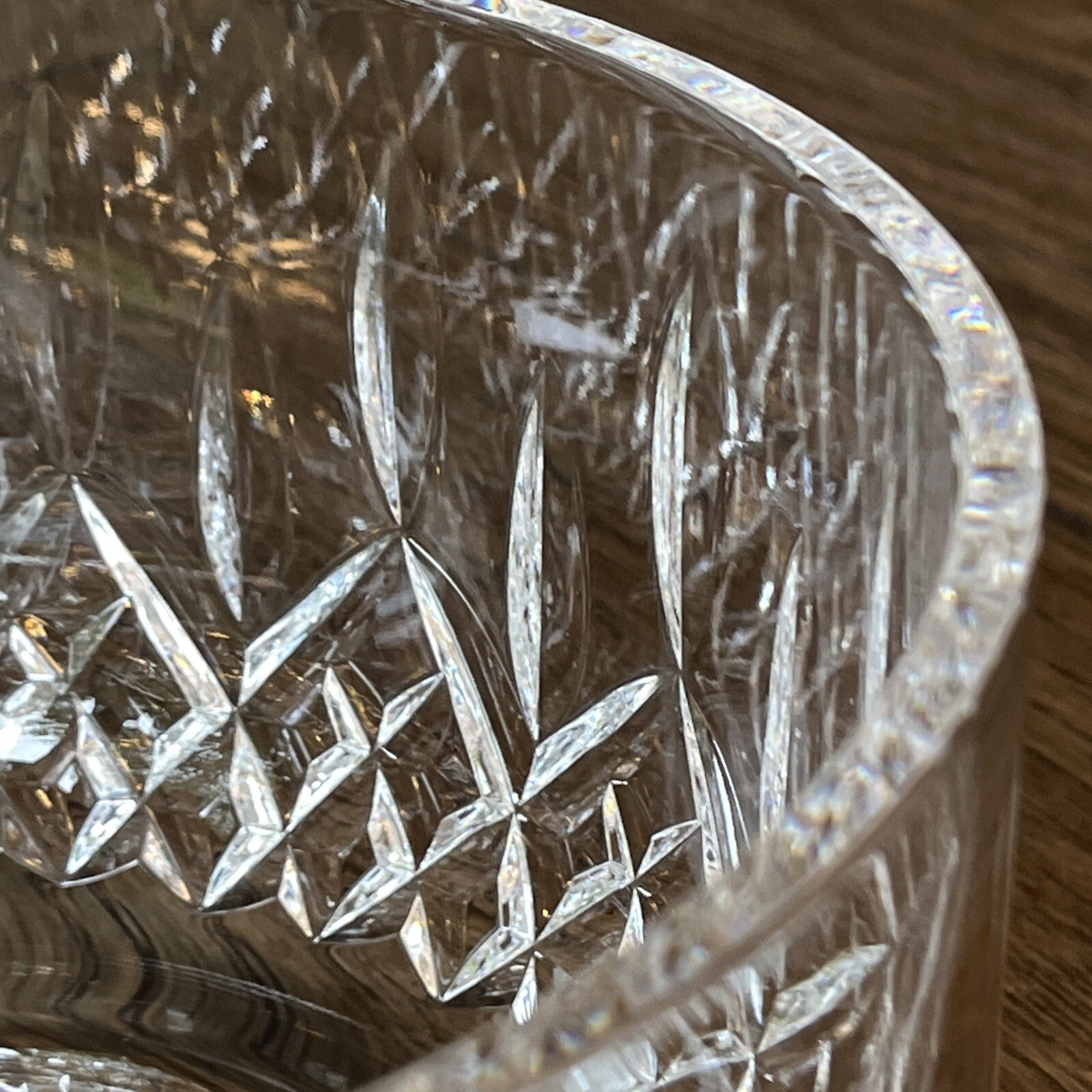 Waterford Cut Crystal LISMORE 8" Bowl Footed Straight Sides 5" Tall No