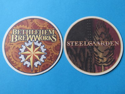Beer Brewery Coaster ~*~ BETHLEHEM Brew Works, Steelgaarden Bar ~*~ Pennsylvania