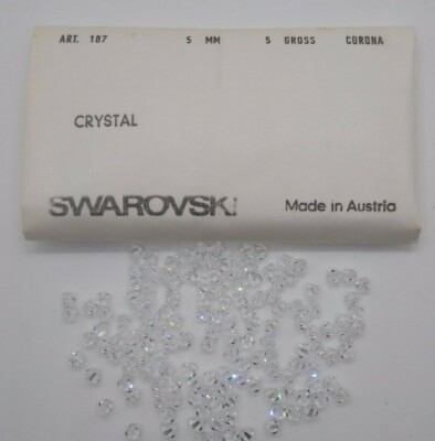 Factory Pack Swarovski Crystal Clear 5mm Bicone 5301 Beads; 720pc; Bulk Lot 