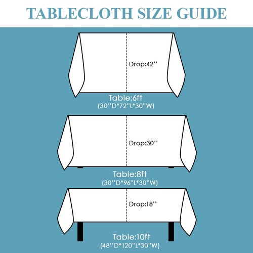 VidaFete Tablecloth 90 * 156inch 2pack Rectangle Table Cloth Polyester Stain ... - Picture 2 of 6