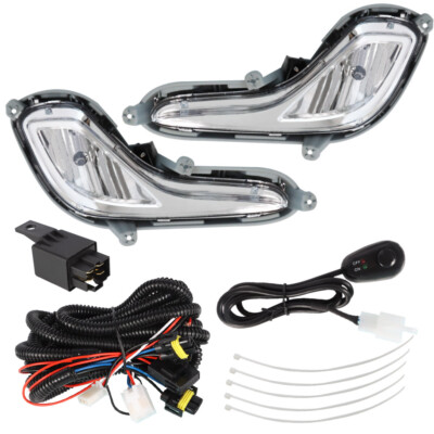 Front For Hyundai Accent 2012-2017 Bumper Fog Light Lamp Clear Lens w/Bulbs