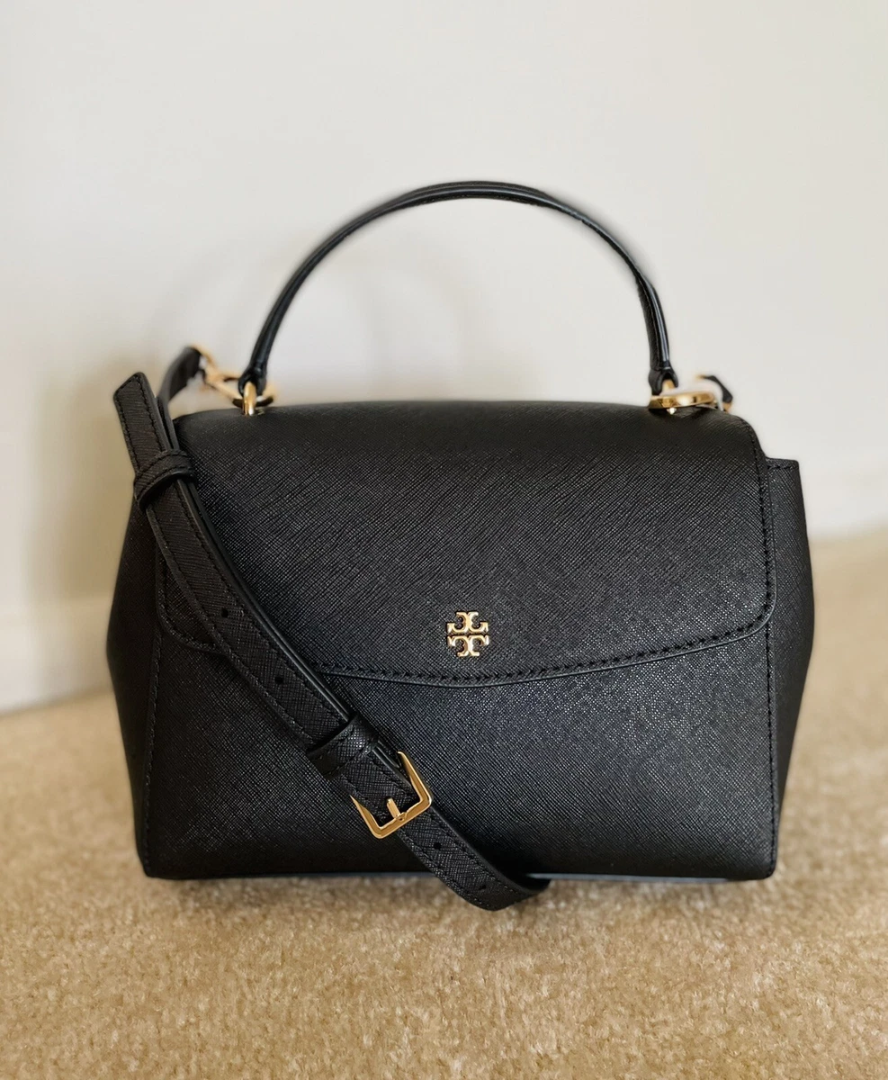 Tory Burch EMERSON Small Top Handle Satchel Black