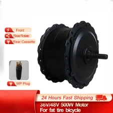20/26*4.0 Inch Snow Bike Fat Tire Motor 500W Front Rear Rotate/Cassette Motor 