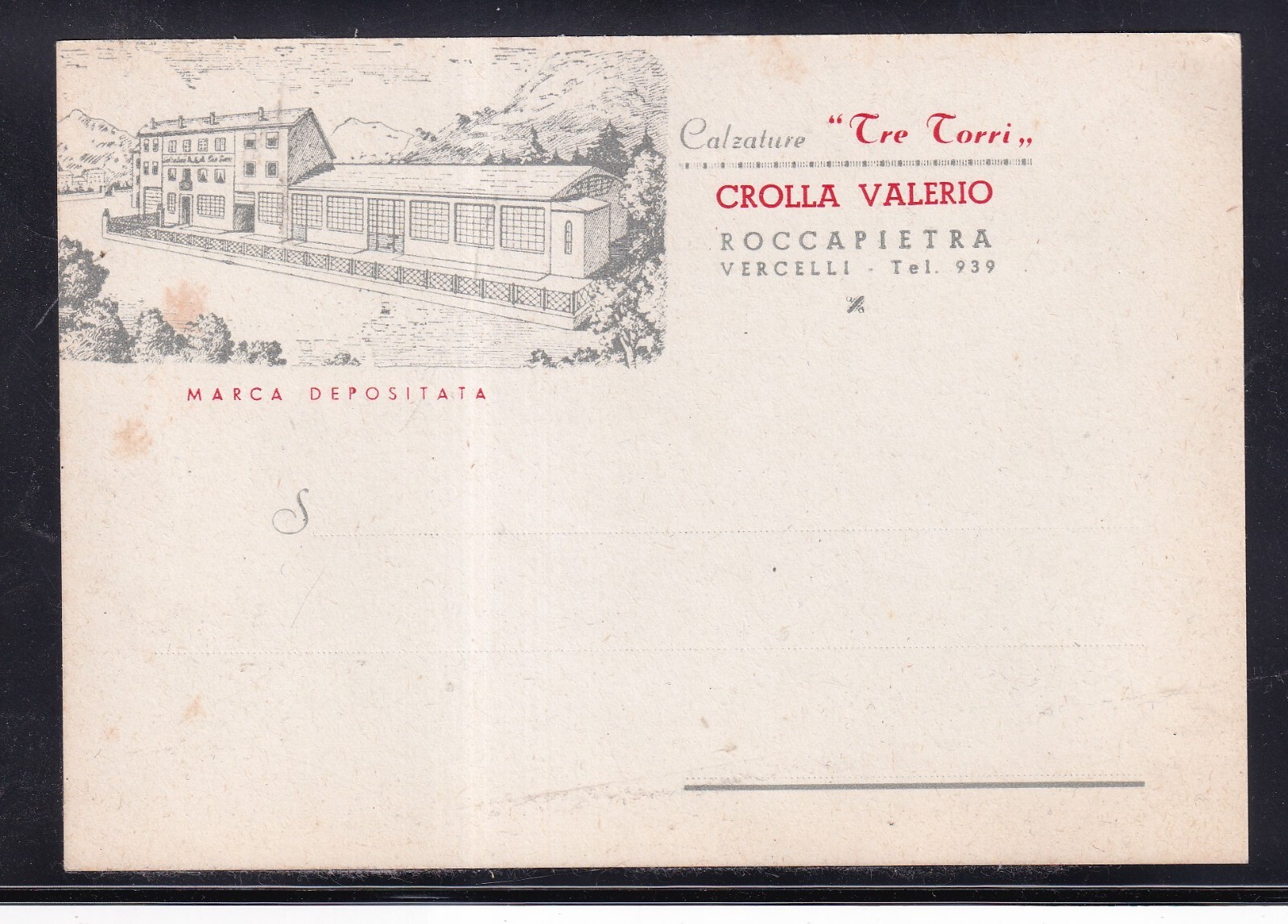 Cartolina Roccapietra Calzature Tre Torri Crolla Valerio KY2278
