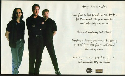 2004 Print Ad of Rounder Zoe Records RUSH R30 Neil Peart Geddy Lee Alex Lifeson