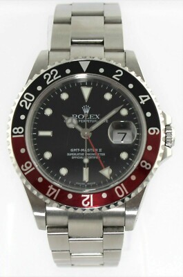 ROLEX GMT MASTER II 16710 AUTOMATIC OYSTER DATE RED BLACK WATCH BOX AND PAPERS