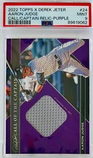 2022 Topps X Jeter Call Of The Captain Aaron Judge Relic Purple#/50 PSA 9 Pop 1