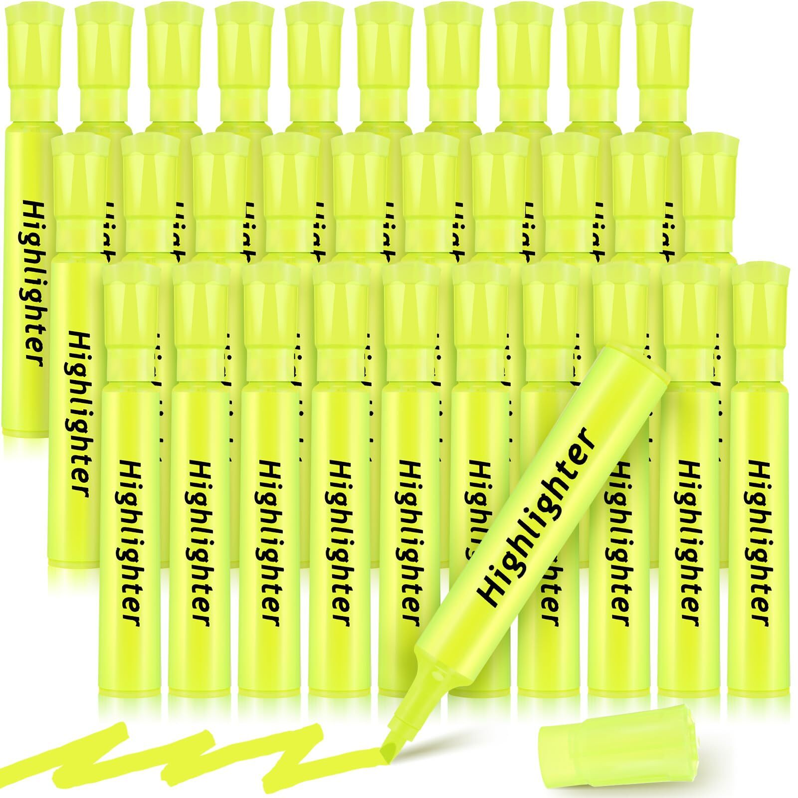 Tank Highlighters 30 Pack Chisel Tip Highlighters Markers Quick Drying Fluore...-image