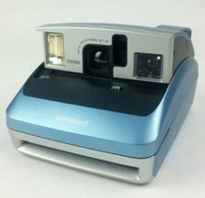 Polaroid One600 One 600 Classic Instant Camera Blue Silver FOR PARTS ONLY