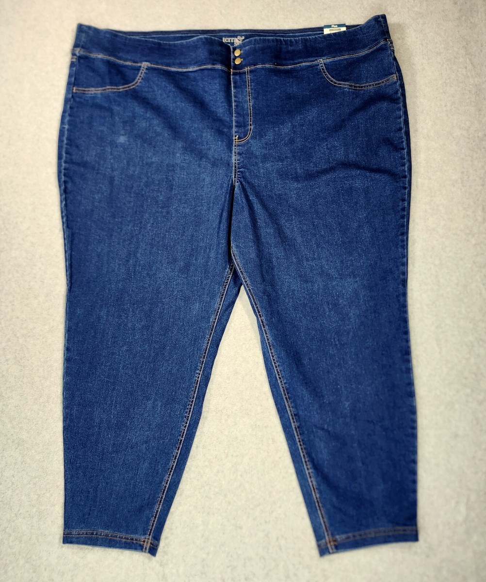 Terra Sky Skinny Jegging Jeans Women's Plus Size 5X 32W-34W Pull On Blue  NWT