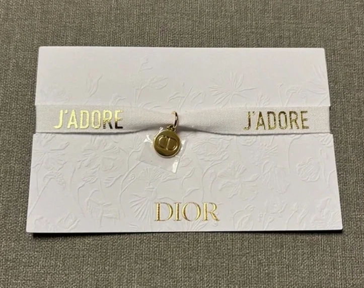 Christian Dior JADORE Bracelet tour de cou or blanc CD charme ruban type limité