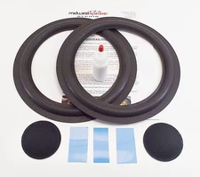 Advent Large 10" Wood Masonite Woofer Refoam Kit - Speaker Repair w/ Dust Caps!