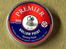 Crosman Premier Hollow Point .22  14.3 GRAIN HUNTING PELLETS 500 Count Can SPAIN
