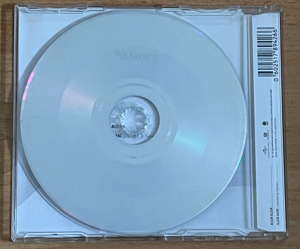 2-Track-Single-CD: Polarkreis 18 - Allein Allein (2008) - Bild 2 von 2