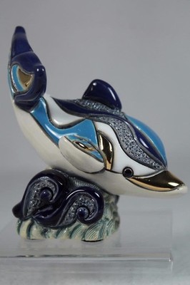 DeRosa Rinconada Family - F381 - 'Baby Dolphin Diving' On Wave - New In Box