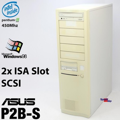 2x ISA Slot Computer ASUS P2B-S SCSI Adaptec PC Pentium III 450MHz 3 LAN LPT